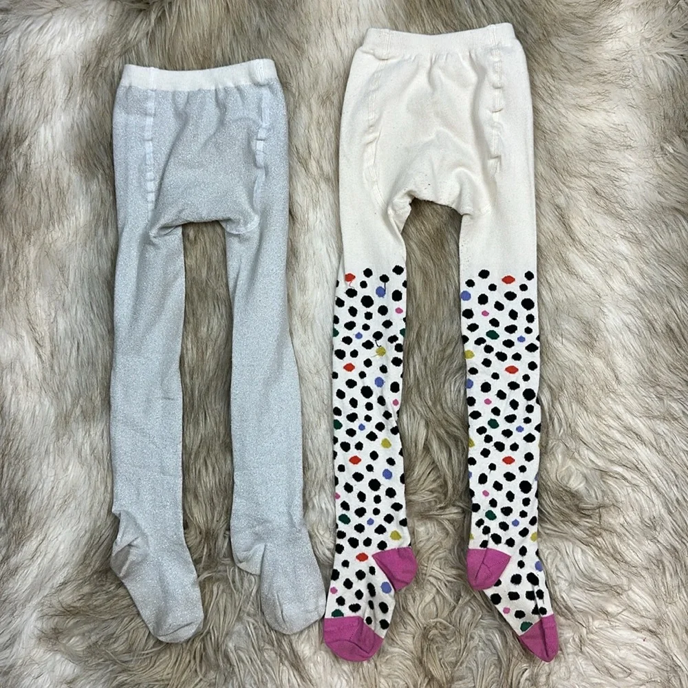 Size 4-5 Years Hanna Andersson Kids' Polka Dot and Glitter Tights Set